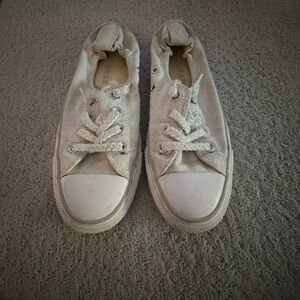Kids White Canvas Shoes